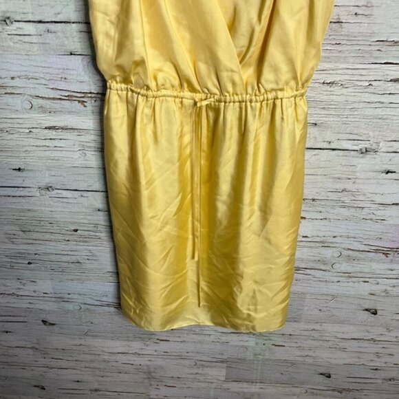 Banana Republic Silk Midi Dress Size 4  yellow - Picture 2 of 9